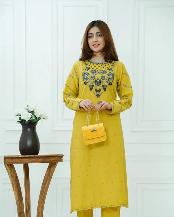 c1 Shamsa 2 PCs Embroidered - Image 1